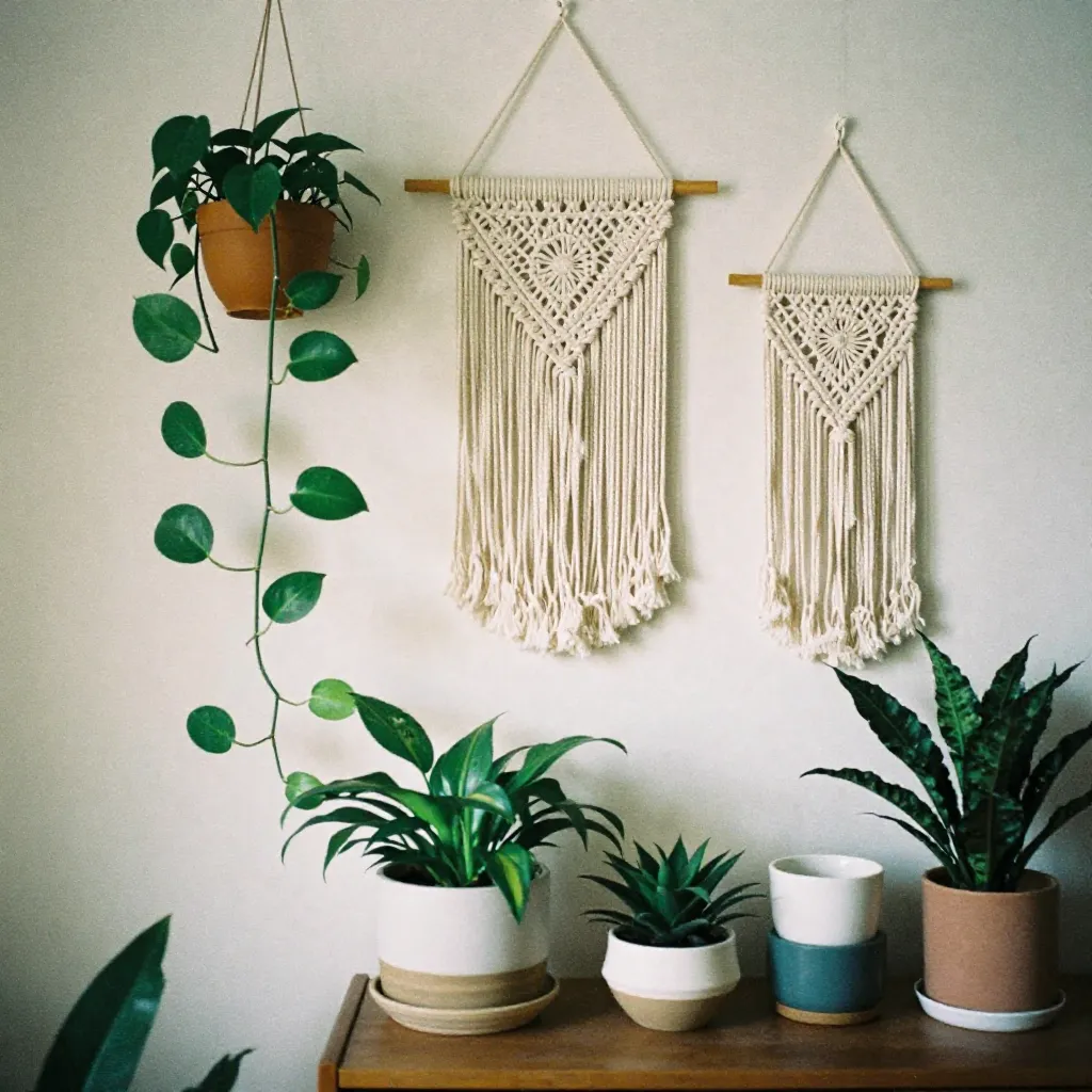 Modern interior with curated plant arrangement
